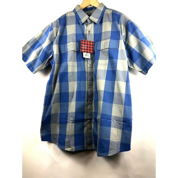 Woolrich Mens Large Keep It Moving Short Sleeve Shirt Limestone Check Buffalo - Picture 1 of 5